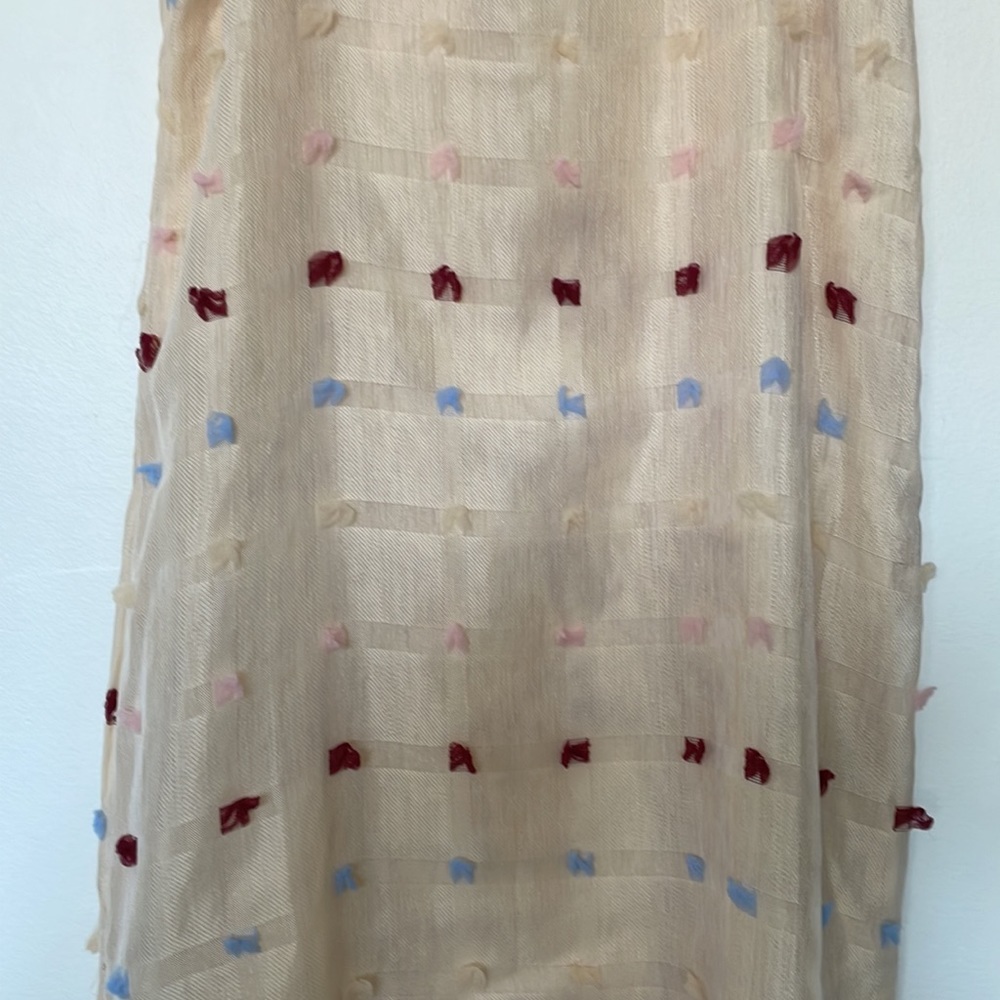 English Factory | Textured Midi Slip Dress with Fringe Detail Small Slits - Picture 5 of 13